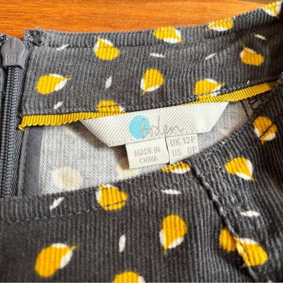 Charcoal and yellow Boden Corduroy Dress - Picture 2 of 6